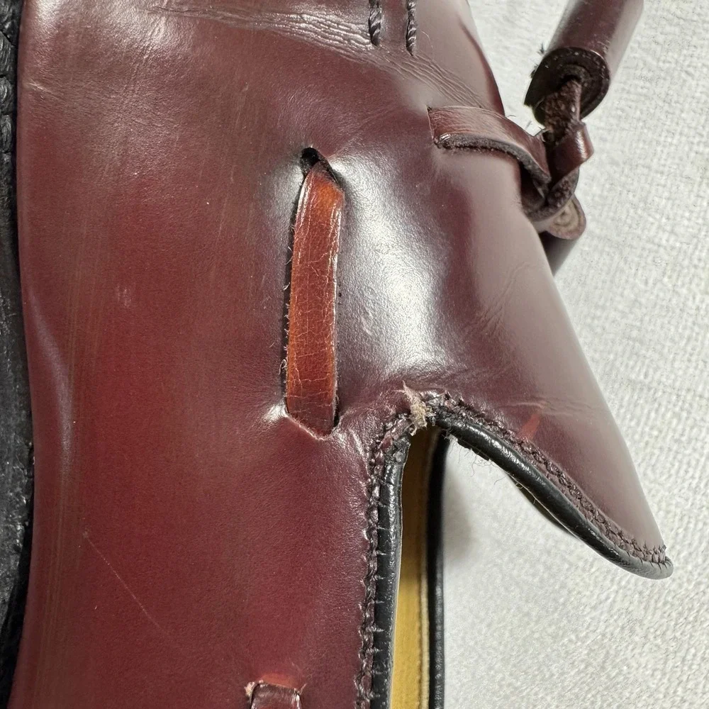 Allen Edmonds Men's Size 9 C Grayson Burgundy Leather Moc Toe Tassel Loafers USA